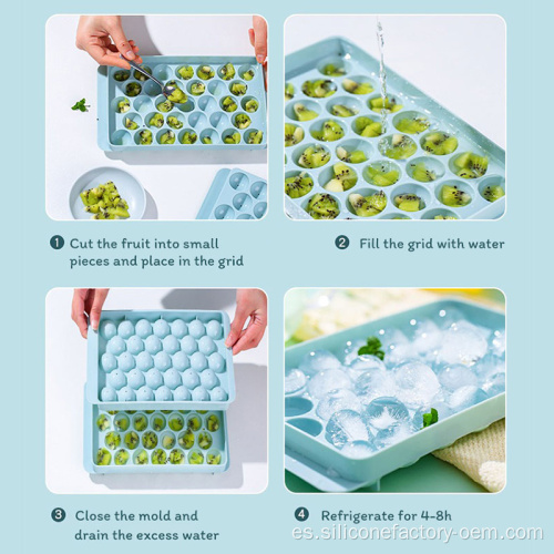 Silicona bandeja de cubos de hielo bandeja de cubos de hielo flexible